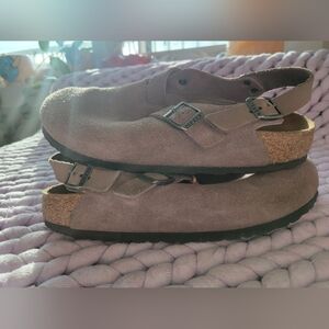 Birkenstock Tokyo Slip-On Mushroom Suede Clogs Slides Mules